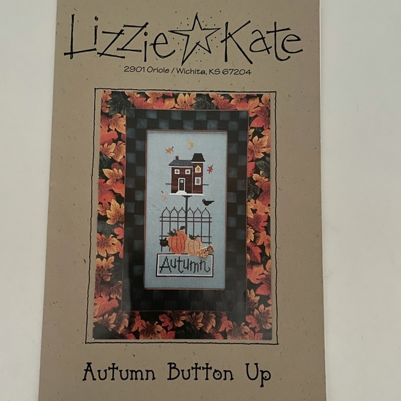 Lizzie Kate Autumn Button Up Counted Cross Stitch Chart, NIP. - Picture 2 of 3